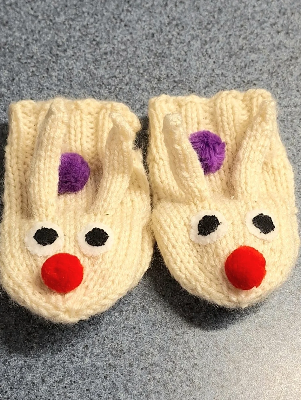 Handmade Children's Knitted Hand Puppet Bunny Rabbit Mittens, Size 4-6 Years? 🐇
